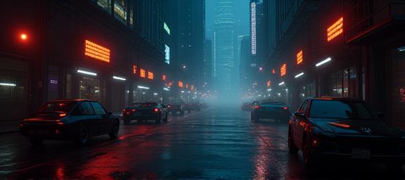 Screenshot from Cyberpunk Cityscape game